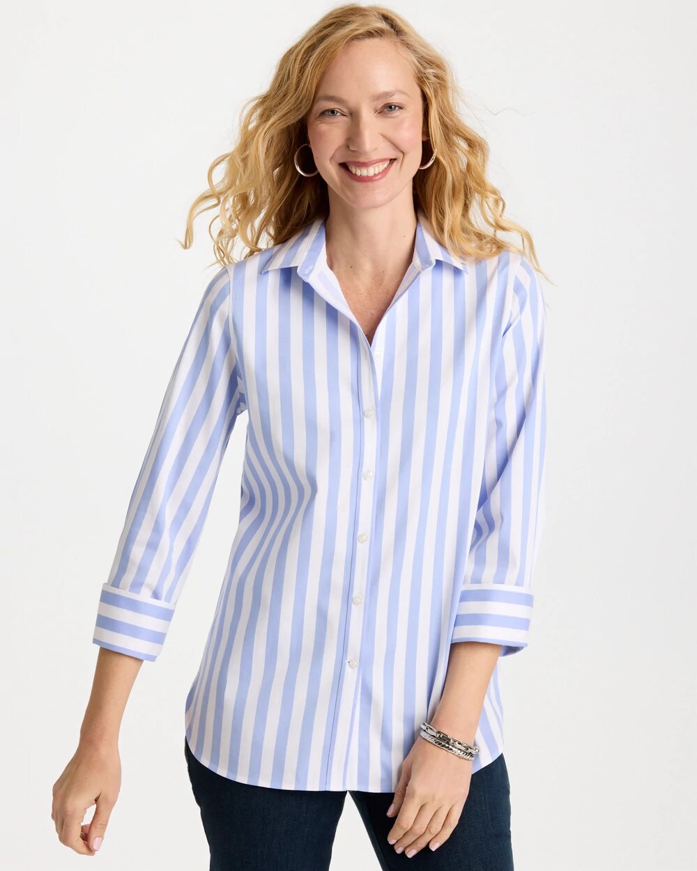 No Iron™ Striped Stretch Shirt | Chico's